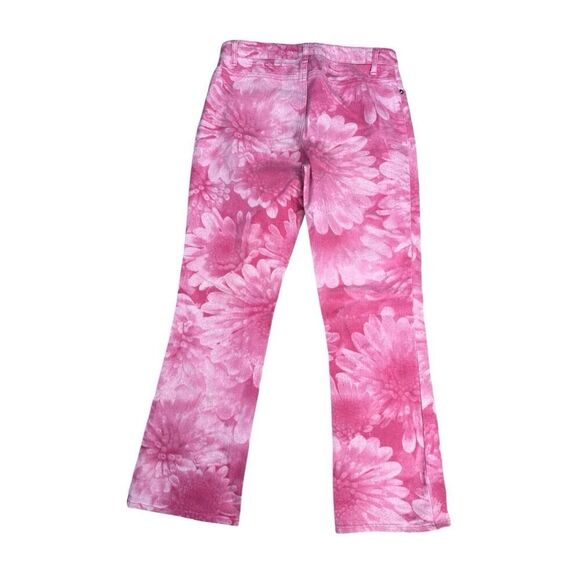 Theory Pink Floral Print Jeans Women’s Size 2 Flared Bootcut Ankle Length Cotton - Picture 3 of 10